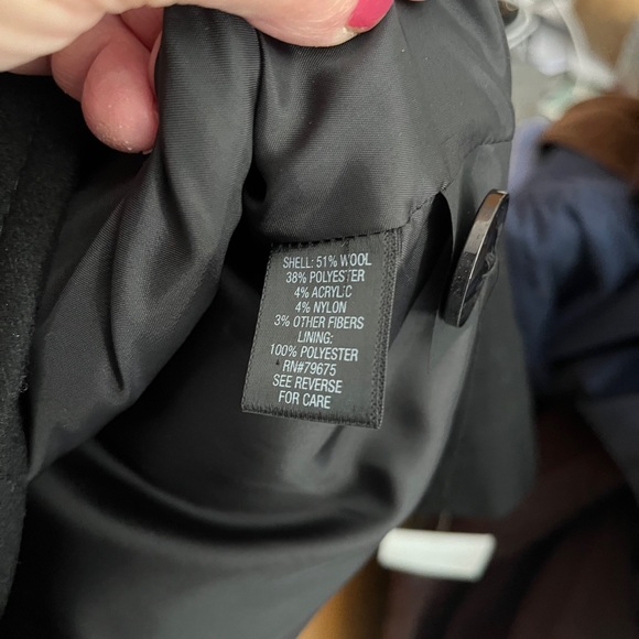 Croft and Barrow new black winter jacket with hoodie. Nice button up jacket! - Picture 2 of 4